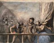 Daumier Honore Sideshow. Reverse Sketch of a Man s Head GR- - Hermitage